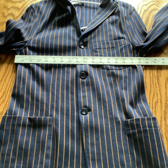 *FLAW* Boglioli Milano Womens Blazer Striped Fitted Medium *Small hole in front - Picture 7 of 11